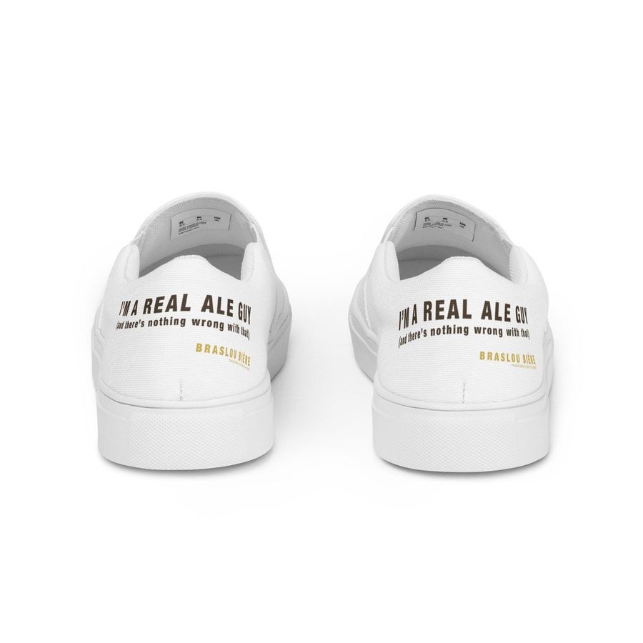 'I'm a real ale guy (and there's nothing wrong with that)' slip-on canvas shoes
